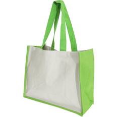 Jute Tassen Westford Mill Printers jute boodschappentas voor kinderbedjes (21 liter) Groen/Blauw/Paars