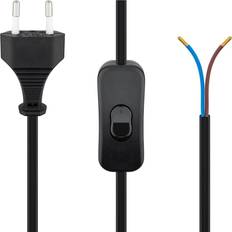Pro Euro cord for assembly with switch 1.5 m black