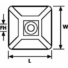 HellermannTyton MB4CA/S/-N66-NA-C1 Cable mount Self-adhesive, Screw fixing 151-28449 4x thread, halogen-free Transparent 100 pc(s)