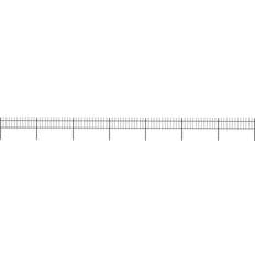 Black Fences vidaXL Garden Fence with Spear Top 1190x110cm