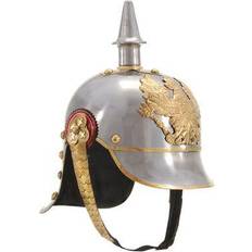 Cascos vidaXL German Prussian Helmet Antique Replica Larp Silver Steel