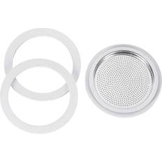 Bialetti moka 3 Bialetti 3 Gaskets + 1 Filter Plate for 9 Cups Stainless Steel Moka Pots