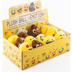 Stress bold Plush Ball with Emoticon 12pcs