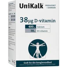 D-vitaminer - Kalcium Vitaminer & Mineraler Unikalk D Vitamin 38mg 180 stk