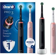 Oral-B Brosses à dents électriques Oral-B Pro 3 3900 Black Edition, lot de deux