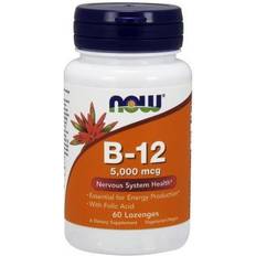 Vitamins & Supplements NOW Vitamin B-12 5000mcg/60 Lozenges Vitamin B12