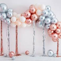 Ginger Ray Kit Arche de 95 Ballons Métalliques Rose Gold Argent et Ivoire