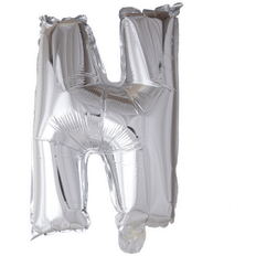 PartyDeco Folie ballong BOKSTAVER SÖLV, 41 cm N
