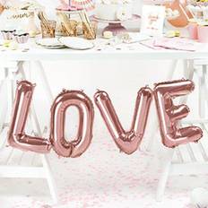 Party love PartyDeco Foil Balloon Love Rose Gold 140 x 35 cm Birthday Party Valentine's Day Wedding Balloon Gas Helium Party Decoration