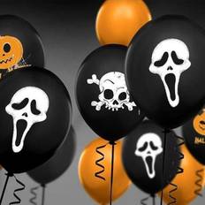 Hangend Latex ballonnen PartyDeco Halloween Ballonnen Scream Zwart 30cm 6st