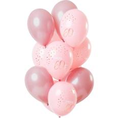 Födelsedag 60 år Folat ballonger Elegant Lush Blush 60 år 30 cm rosa 12 bitar