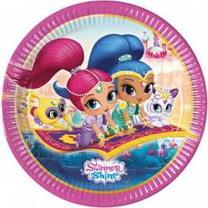 Pink Engangstallerkner Procos Shimmer and Shine paptallerkner