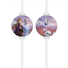 Frozen Lautaset, Kupit ja Aterimet Vegaoo Disney Frozen 2 99686 Straws, White