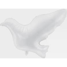 Aluminiumballong vit duva 77x66 cm