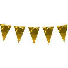 Giant Gold Bunting Pennant Flags 10m Long Garden Party Birthday Decoration