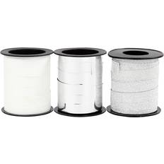 Creativ Company Assortiment De Bolduc Blanc Argenté 10 mm x 15 m 3 pcs