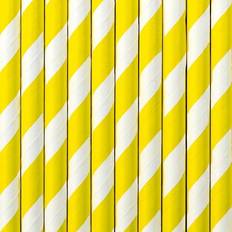 PartyDeco Giallo A Righe Cannucce