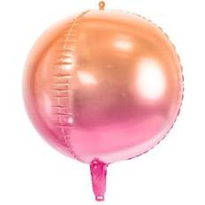 PartyDeco Rund Folie Ballon, Orange/Pink