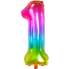 Number Balloons Folat 63241 Foil Balloon Yummy Gummy Rainbow Number 1, Multi Colors, 86cm