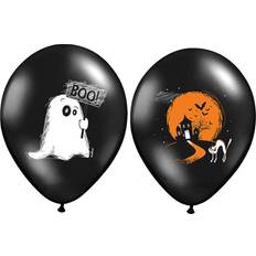 Zwart Latex ballonnen PartyDeco Halloween Ballonnen Spook Zwart (6st)