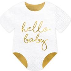 Luck and Luck Lot De 20 Serviettes Hello Baby 16 x 16 cm