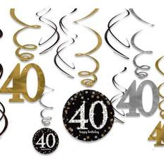 Amscan 670481 Decorazioni A Spirale, Per 40 Compleanno, Colore: Oro