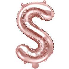 S Bokstavsballonger PartyDeco Folie ballong BOKSTAVER Rosaguld, 35 cm S