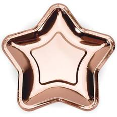 PartyDeco Assiettes Dessert En Forme D'étoile Rose Gold