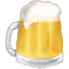 Vegaoo amscan 10107750 Bubbly Beer Mug SuperShape Foil Balloon-1 PC, Yellow