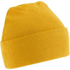 Gold - Men Beanies Beechfield Soft Feel Knitted Winter Hat - Gold