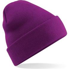 Purple Beanies Beechfield Soft Feel Knitted Winter Hat - Magenta