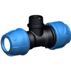 Solar Plus iJOINT plastfitting – Tee m. kompressionskoblinger/nippel, 32 x 1" x 32 mm