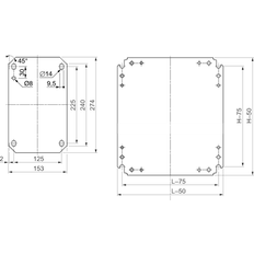 NSYMM33, Plain Mounting Plate 300X300