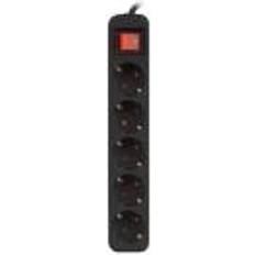 Regletas y alargadores Lanberg Regleta 5 tomas Interruptor (1,5M) Negro