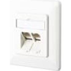 White Ethernet, Data & Phone Outlets Metz Connect 1307381002-I Network outlet Flush mount Insert with main panel and frame CAT 6 2 ports Pure white