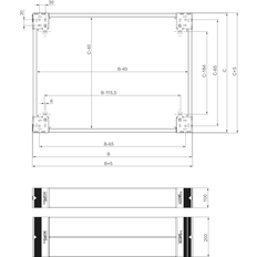 Schneider Electric Wall Mount Enclosures Schneider Electric NSYSPS4200, Platta till rackskåp, Grå, IP30, Spacial SF Spacial SM, 400 mm, 200 mm