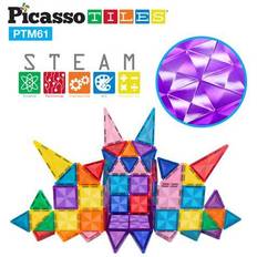 Plastic Wooden Blocks Picasso-Tiles 61 bitar MINI