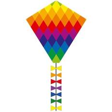 enradig barnsdrake Eddy Rainbow Patchwork 45 x 50 cm