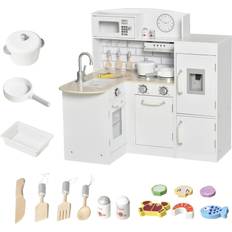 Kitchen Toys Homcom Kids Play Kitchen Cooking Set