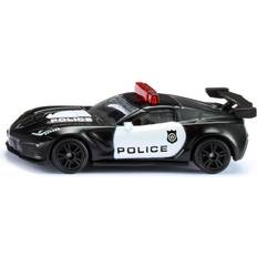 Toys Siku 1545, Chevrolet Corvette ZR1 Police Car, Metal/Plastic, Black/White, Opening bonnet, USA police design