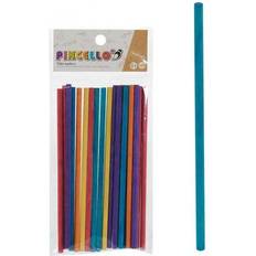 Pincello 20x stuks ronde multi-color kleur hobby knutselen houtjes/ijslollie stokjes 15 x 0.5 cm