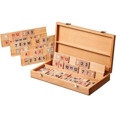 Jouets Philos 3609 Domino Game Rummy, Wooden Box, Brown