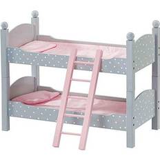 Polka Dots Princess Doll 18-Inch Double Bunk Bed, Grey