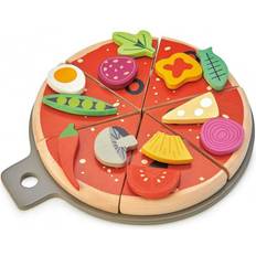 leksakspizza junior 22 x 19 cm trä 20 bitar