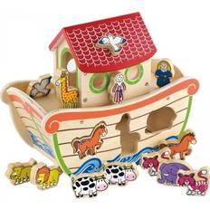 Puttekasse noahs ark Viga Viga Wooden Noah's Ark with Animal figurines 17 elements