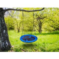 Bogunga blå gjord av 600D polyester 95 cm diameter gunga inklusive rep