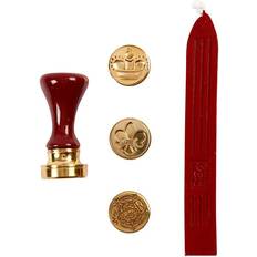 Røde Håndtverk Creotime Wax Seal Set, crown, flower, fleur-de-lis, D: 18 mm, 1 set