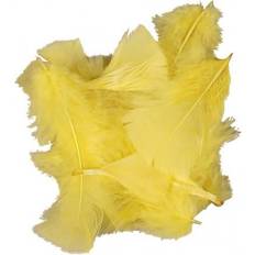 Federn Feathers, size 7-8 cm, yellow, 50 g/ 1 pack