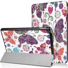 MTK iPad 9.7" (2017 2018) Slim fit tri-fold fodral Butterflies