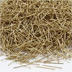 Nåle på tilbud Creotime Knappenåle længde 18 mm guld 500 gram